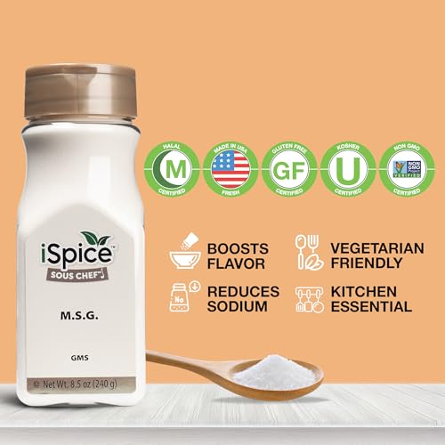  Flavor Enhancer iSpice MSG Seasoning, Flavour Enhancer MSG Powder for Home Cooking, 8.5oz (240g) - Boost Your Dishes wi