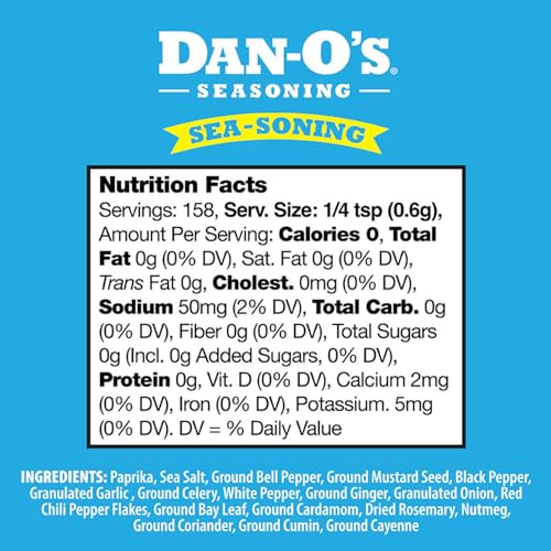 Dan-O's SEA-soning Seasoning, All-Purpose Seasoning for Fish and Seafood, Sugar Free, Zero Calorie, Versatile Flavor Boo