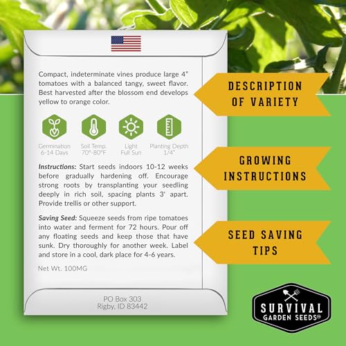 Cherokee Green Tomato Seeds for Home Gardeners - Non-GMO Heirloom Variety - Instructions Included - 1 Packet
Cherokee Gr