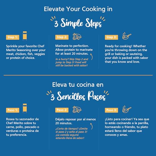 Chef Merito Fish Seasoning for Frying, Grilling and Oven Baking - 5 Ounces, Small Bottle - Perfect for Fish Lovers