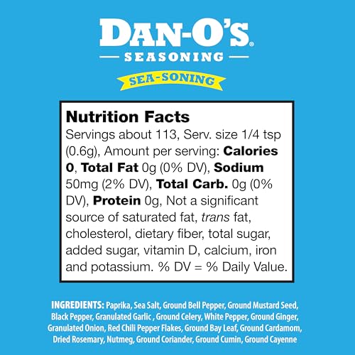 Dan-O's SEA-soning Seasoning All-Purpose Seasoning for Fish and Seafood, Sugar Free, Zero Calorie, Perfect for Sea-Inspi