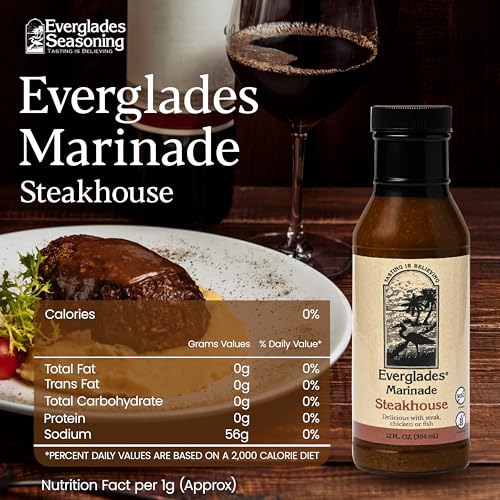  Everglades Bold Steakhouse Liquid Marinade for Beef + Flavorful & Easy-to-Use + Meat Lovers + Grilling Season
| Evergla